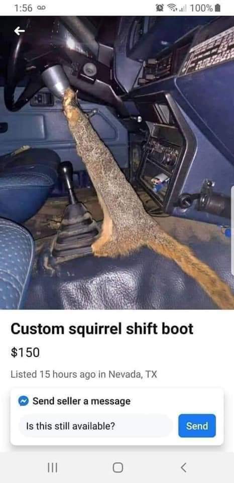 squirrel shift boot - Od @ 100% Custom squirrel shift boot $150 Listed 15 hours ago in Nevada, Tx Send seller a message Is this still available? Send