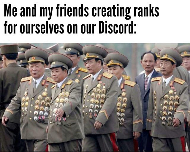 squadron meme - Me and my friends creating ranks for ourselves on our Discord Ecco