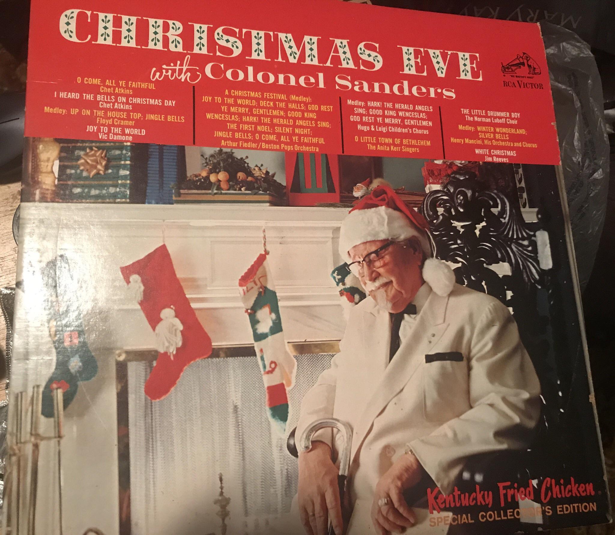 poster - Wyn Christmas Eve with Colonel Sanders Rca Victor O Come, All Ye Faithful Chet Atkins I Heard The Bells On Christmas Day Chet Atkins Medley Up On The House Top; Jingle Bells Floyd Cramer Joy To The World Vic Damone A Christmas Festival Medley Joy