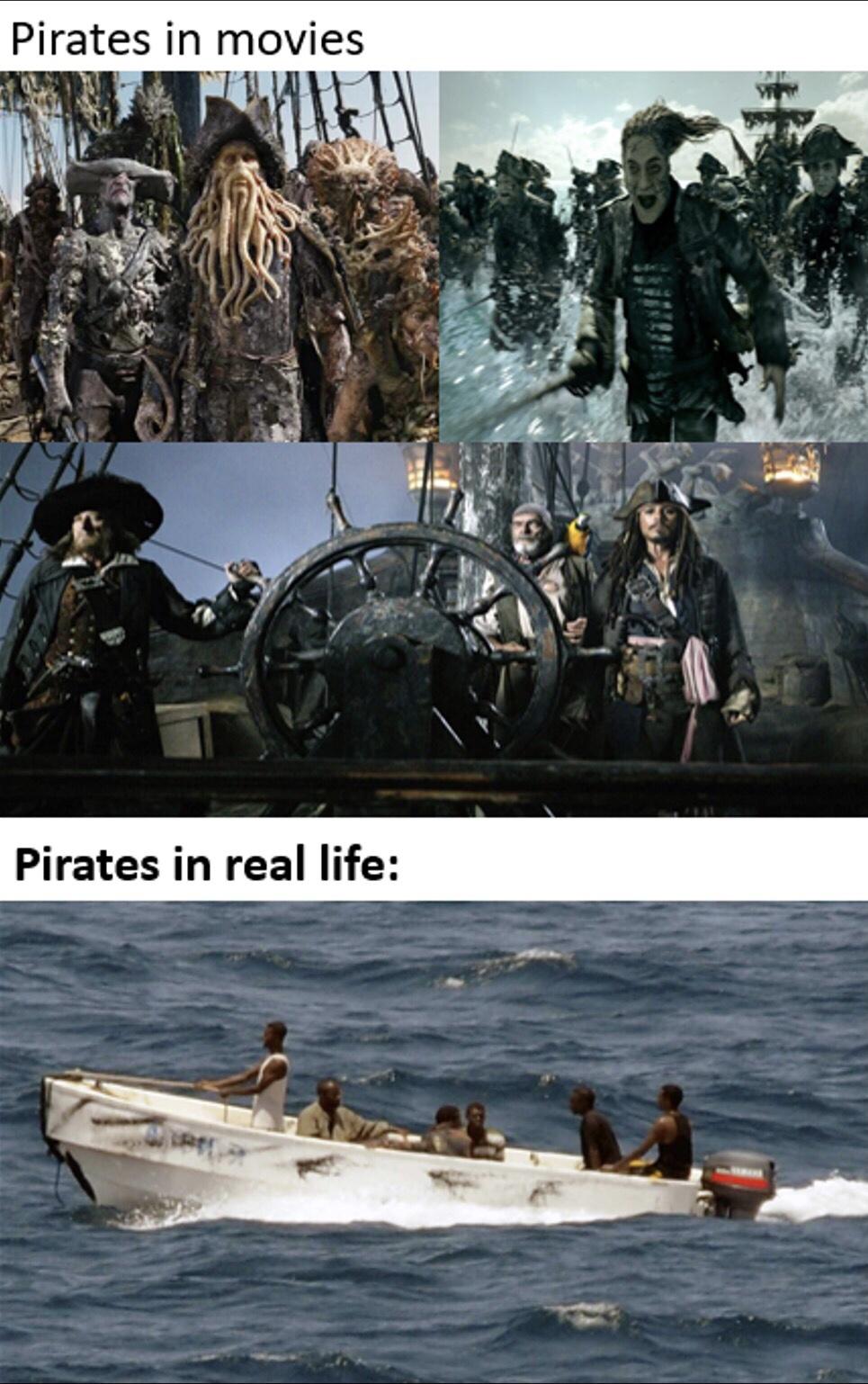 Pirates in movies Pirates in real life