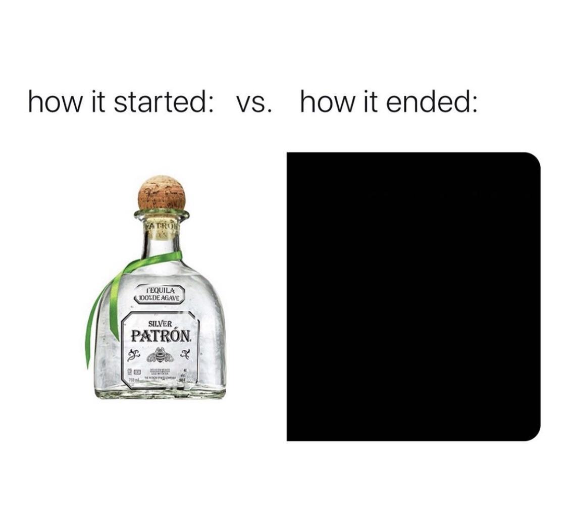 Patron Silver Tequila - how it started Vs. how it ended Patron T'Equila 100%De Agave Silver Patrn