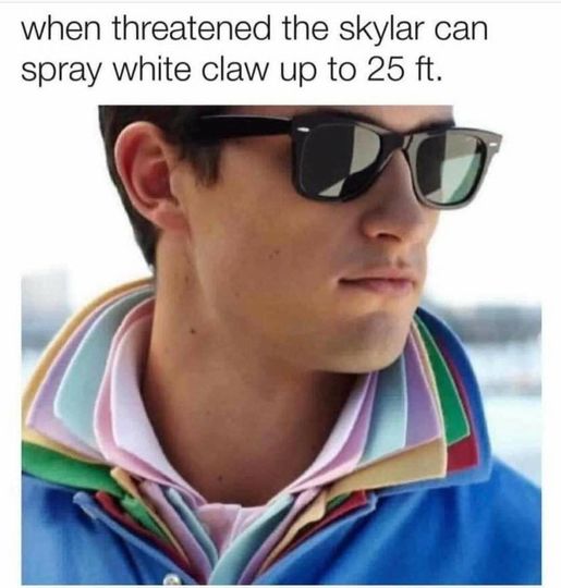 most popped collars - can when threatened the skylar spray white claw up to 25 ft.