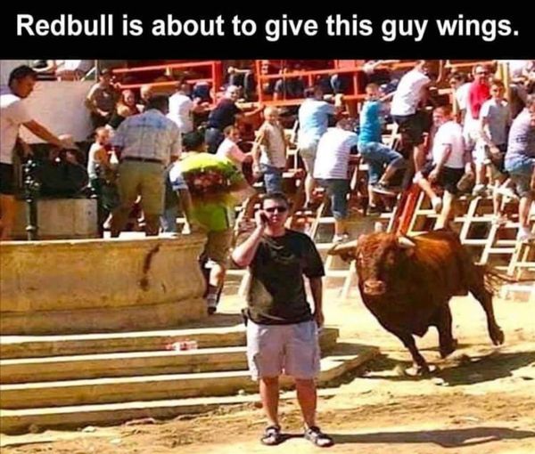 Redbull is about to give this guy wings.