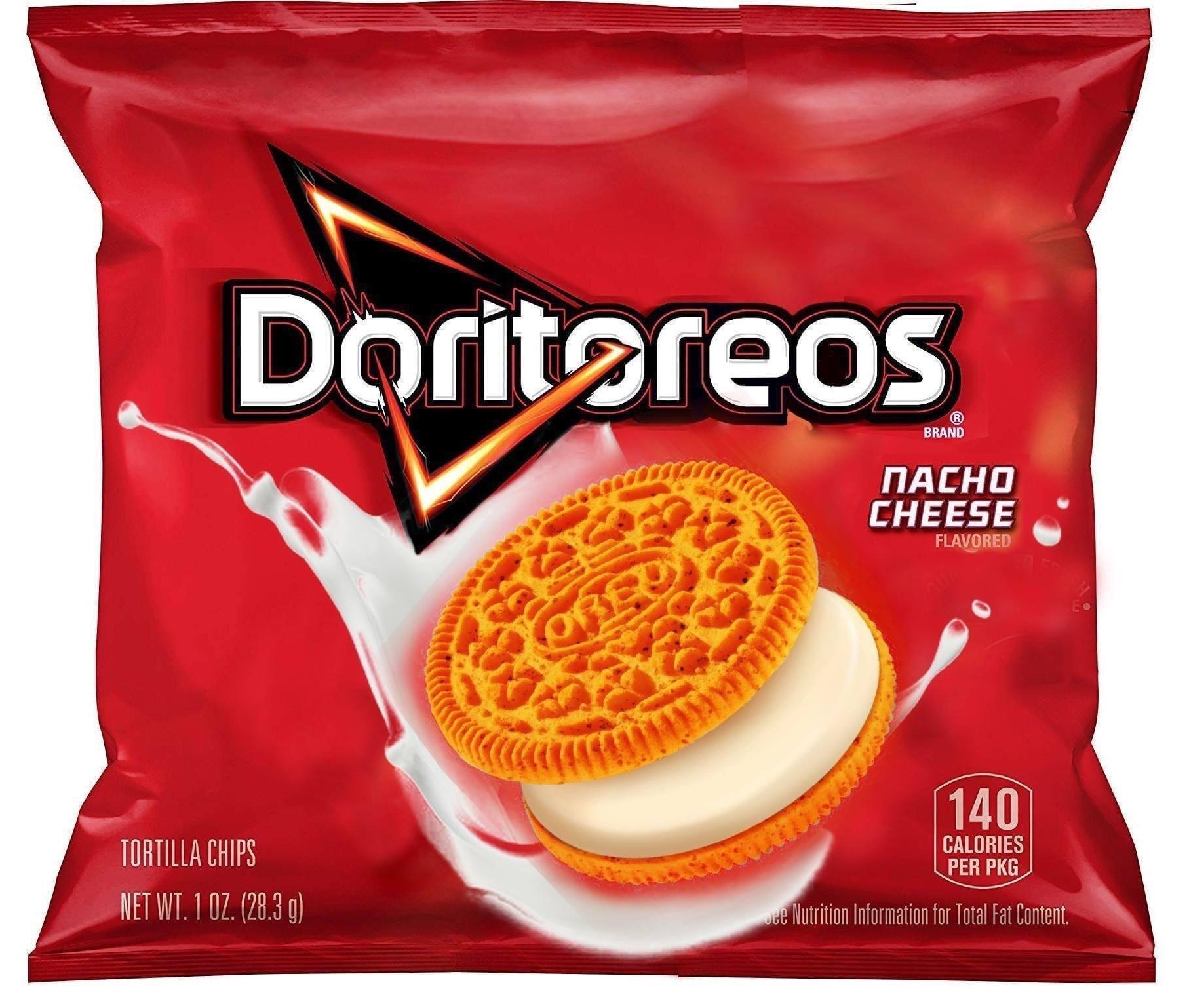 doritos oreos - Doritareos 6 Brand Cheese Flavored 140 Calories Per Pkg Tortilla Chips Net Wt. 1 Oz. 28.39 ute Nutrition Information for Total Fat Content.