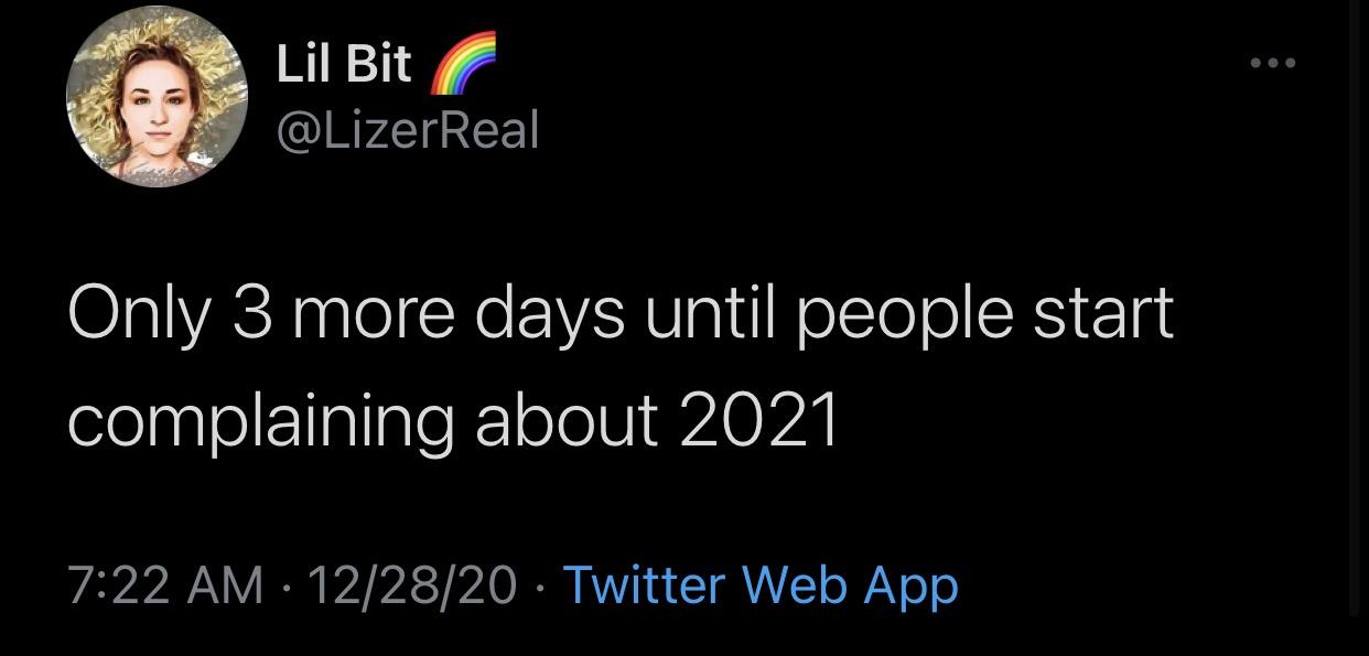 yall cant even buy a girl flowers expect a ps5 - Lil Bit Only 3 more days until people start complaining about 2021 122820 Twitter Web App