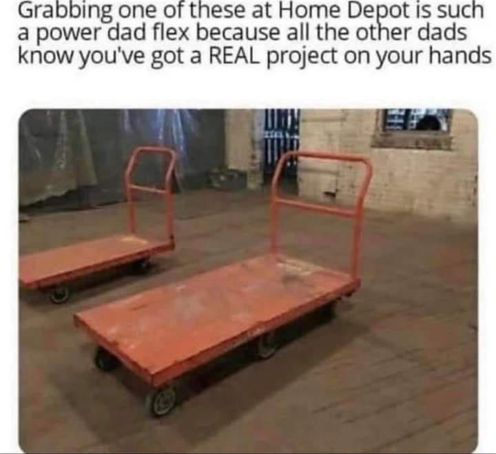 home depot dad meme - Grabbing one of these at Home Depot is such a power dad flex because all the other dads know you've got a Real project on your hands