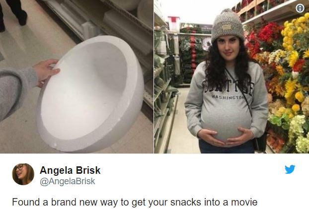 sneaking snacks into movies - Washington Angela Brisk Found a brand new way to get your snacks into a movie