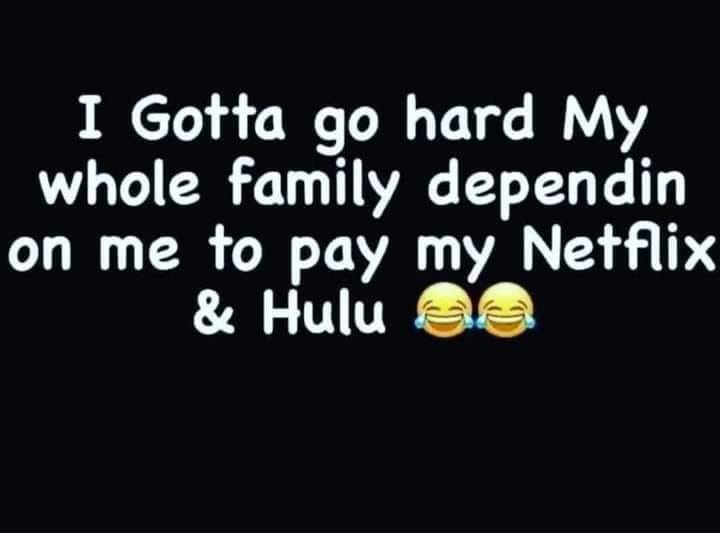 installment - I Gotta go hard My whole family dependin on me to pay my Netflix & Hulu C C