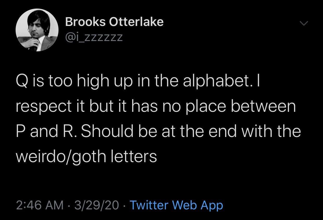 area 51 naruto run meme - Brooks Otterlake zzzZZZ Q is too high up in the alphabet. I respect it but it has no place between P and R. Should be at the end with the weirdogoth letters 32920 Twitter Web App