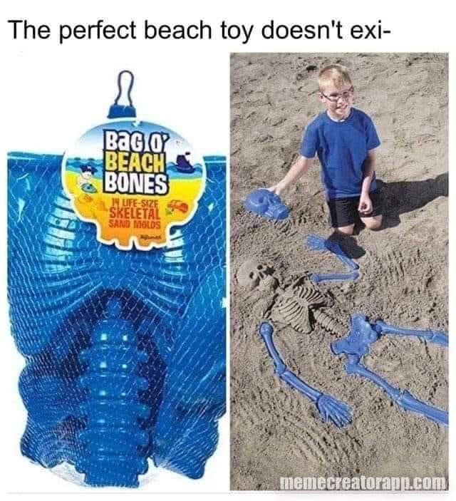 bag o beach bones - The perfect beach toy doesn't exi Bat Oy Beach Bones Skeletal Hufe Size Sand Molos memecreatorann.com