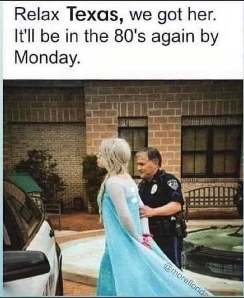 cold weather in florida memes - Relax Texas, we got her. It'll be in the 80's again by Monday