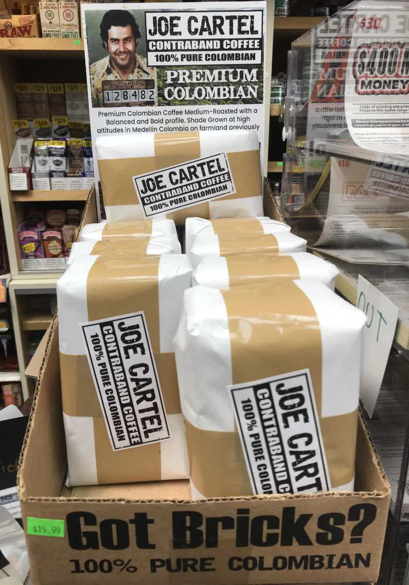 food - 12 Joe Cartel Gmo Free G751 Jst $30. 3 Soul Emus 109 Mattpn 789729972229 Contraband Coffee 100% Pure Colombian Premium 128 482 Colombian Premium Colombian Coffee MediumRoasted with a Balanced and Bold profile. Shade Grown at high altitudes in Medel