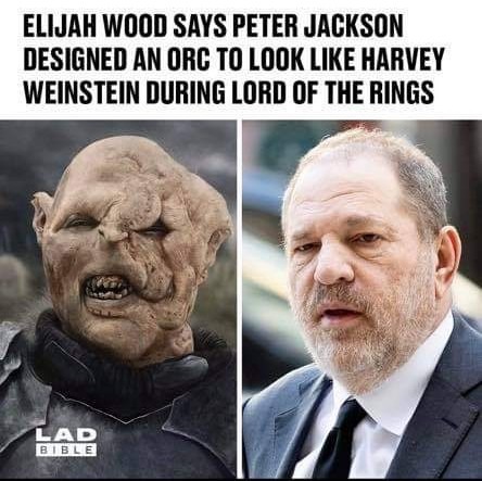 age of men is over orc - Elijah Wood Says Peter Jackson Designed An Orc To Look Harvey Weinstein During Lord Of The Rings Lad Bible