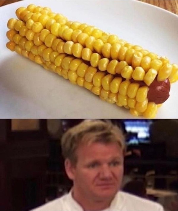 funny memes - fun randoms - gordon ramsay corn dog meme