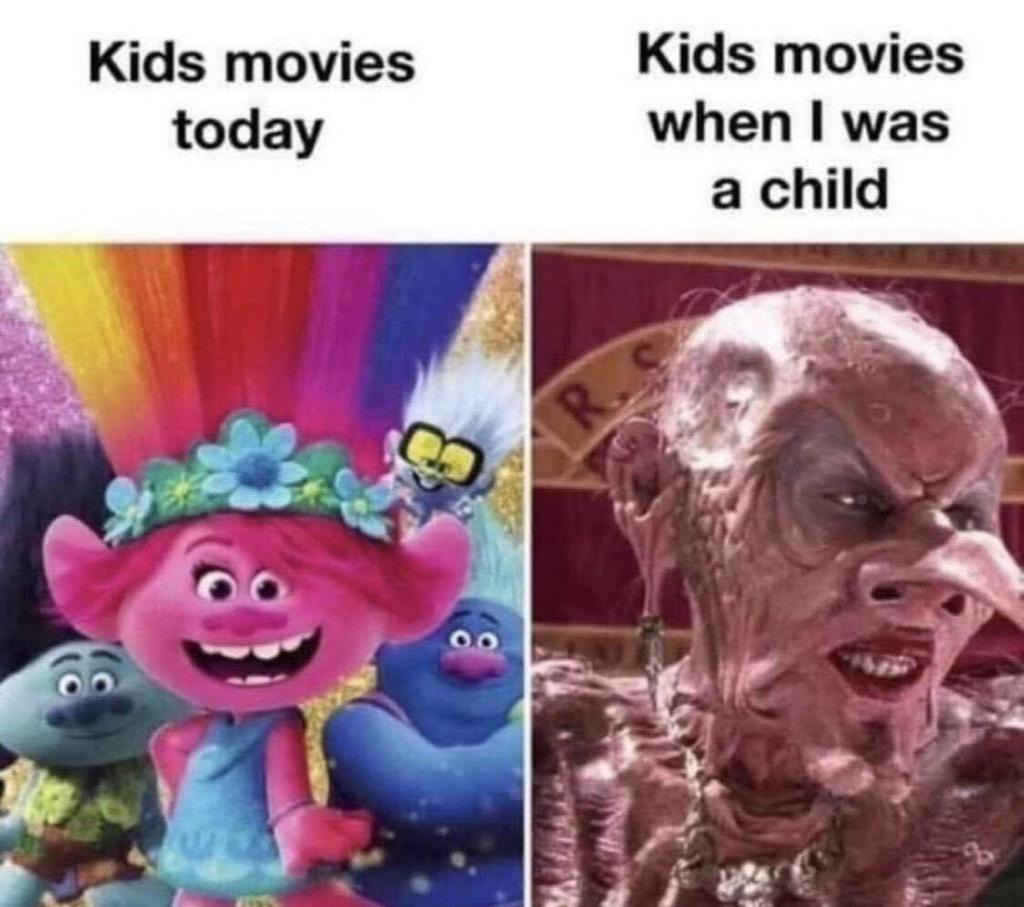 Kids movies today Kids movies when I was a child 0 6.