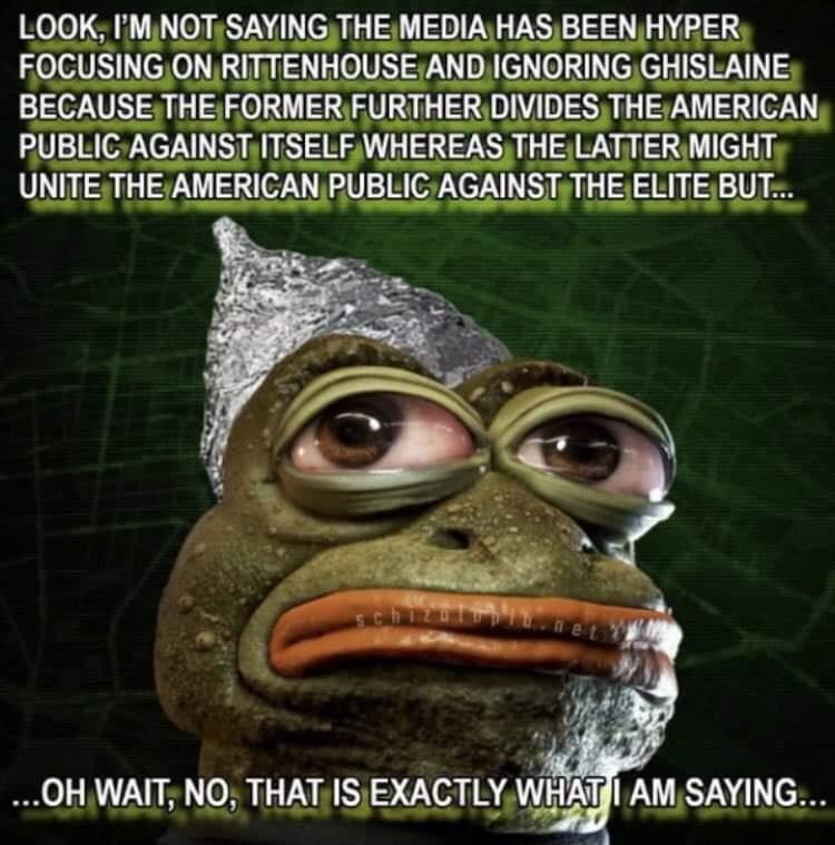 funny randoms  - pepe realistic - Look, I'M Not Saying The Media Has Been Hyper Focusing On Rittenhouse And Ignoring Ghislaine Because The Former Further Divides The American Public Against Itself Whereas The Latter Might Unite The American Public Against