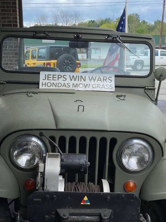windshield - 12 Jeeps Win Wars Hondas Mow Grass Hivana