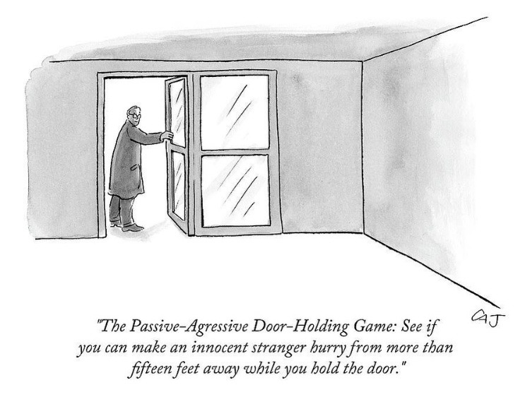 holding door drawing - Aj "The PassiveAgressive DoorHolding Game See if you can make an innocent stranger hurry from more than fifteen feet away while you hold the door."