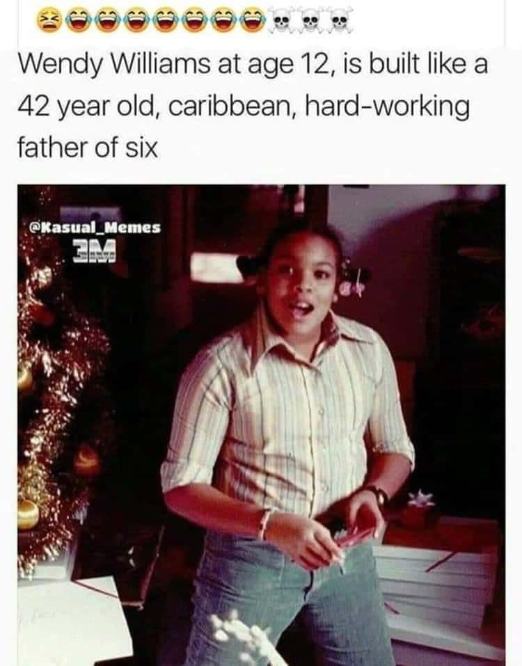 wendy williams meme - Wendy Williams at age 12, is built a 42 year old, caribbean, hardworking father of six