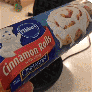 awesome randoms  - cinnamon roll waffles pillsbury - Pillsbury with Icing cinnamon Rolls Cinnabon" Alan Vin