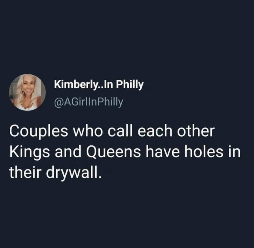 monday morning randomness-  presentation - Kimberly..In Philly Couples who call each other Kings and Queens have holes in their drywall.