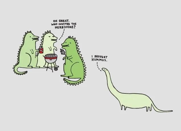 funny pics - vegan valentines card - Oh Great. Who Invited The Herbivore? 1 Brought Hummus. m