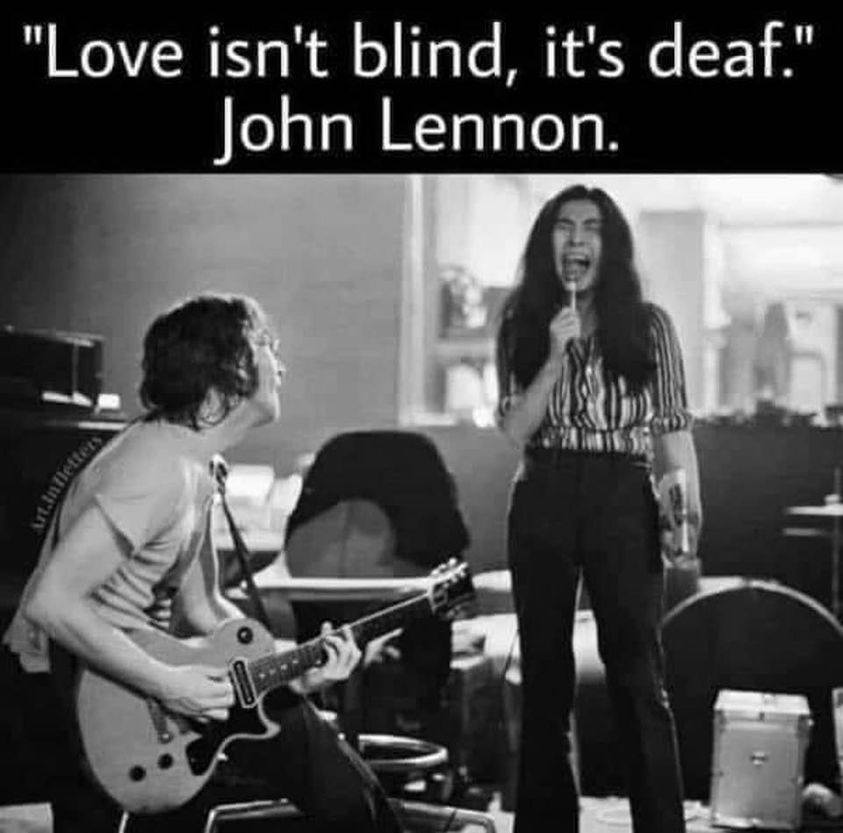 monday morning randomness - john and yoko - "Love isn't blind, it's deaf." John Lennon. Infletters