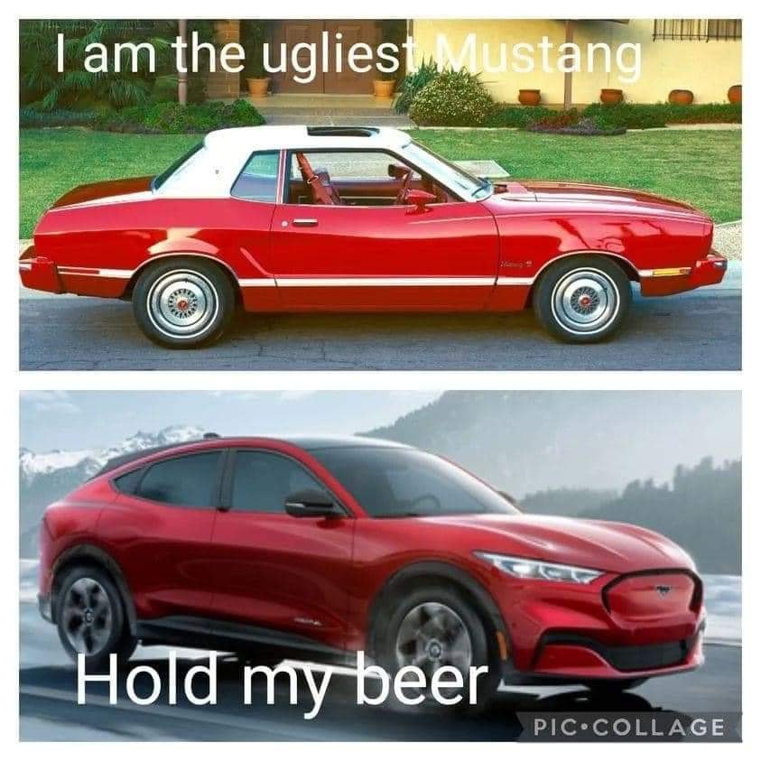 random photos and pics - sports car - I am the ugliest Mustang Hold my beer Pic Collage