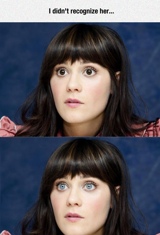 random photos and pics - eye colour comparison - I didn't recognize her...