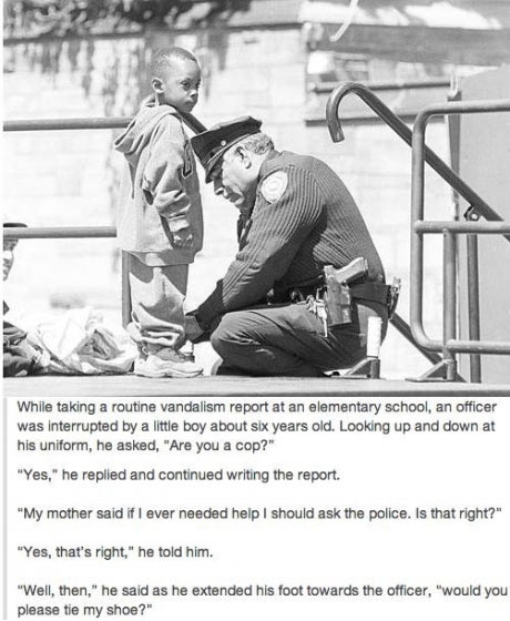 funny memes and random tweets - juvenile and police - While taking a routine vandalism report at an elementary school, an officer was interrupted by a little boy about six years old. Looking up and down at his uniform, he asked, "Are you a cop?" "Yes," he