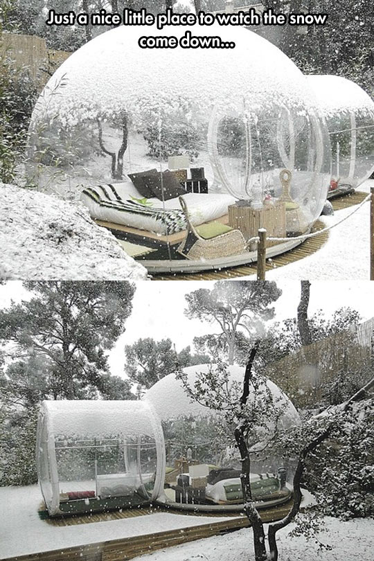 daily dose of randoms - winter glass house - Just a nice little place to watch the snow come down...