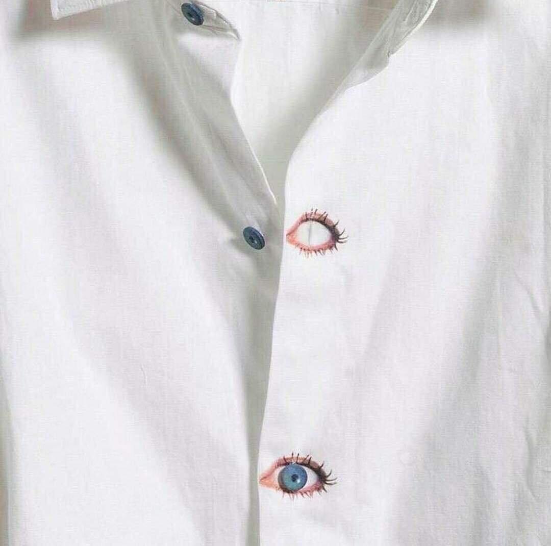 daily dose of randoms - eye button shirt