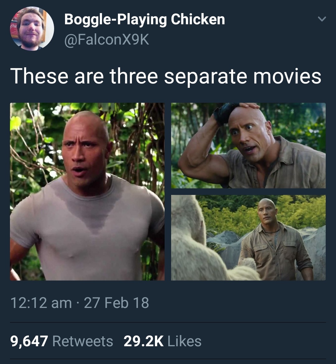 monday morning randomness - rock meme movies - BogglePlaying Chicken These are three separate movies 27 Feb 18 9,647