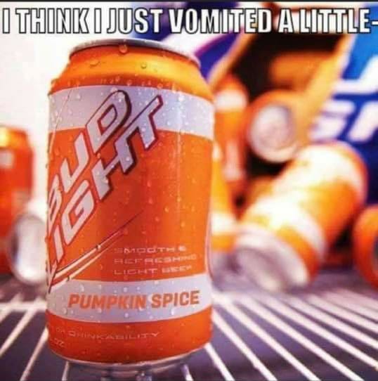 daily dose of randoms -  bud light meme - I Think I Just Vomited A Little Smooth Refreshind Light Bre Pumpkin Spice Iz