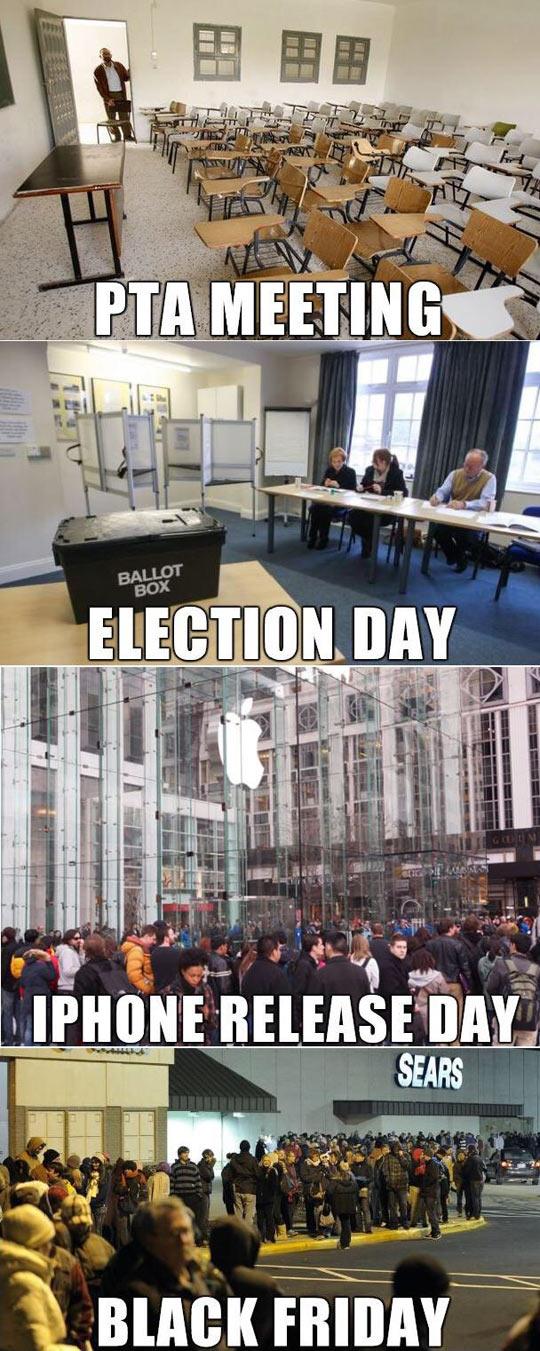 daily dose of pics and memes - apple store - www Tion Pta Meeting Ballot Box Election Day Iphone Release Day Svare Sears Black Friday