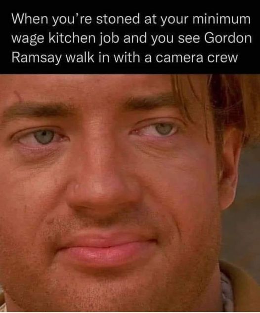 funny memes and random pics - Gordon Ramsay - When you're stoned at your minimum wage kitchen job and you see Gordon Ramsay walk in with a camera crew
