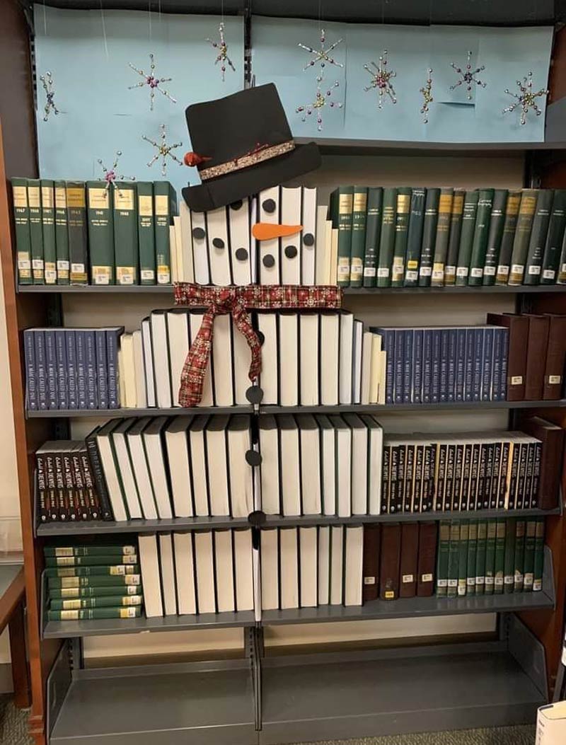 monday morning randomness - library book snowman - for