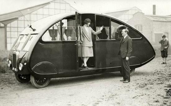 rv camper at an exhibition in london 1927 - In