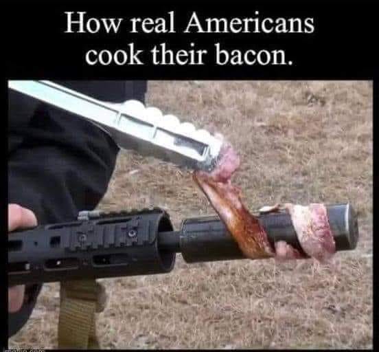 funny randoms and pics - Bacon - Hrvata And How real Americans cook their bacon. Teuta