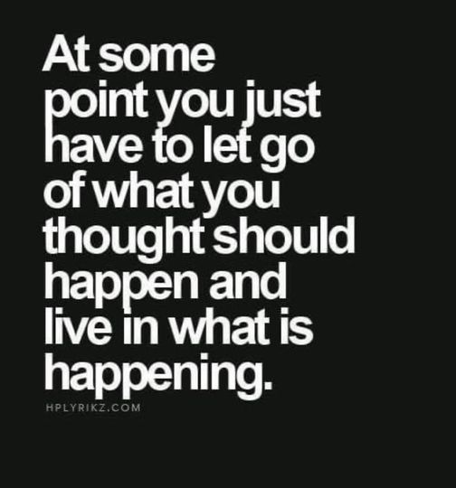 funny memes and pics - At some point you just have to let go of what you thought should happen and live in what is happening. Hplyrikz.Com