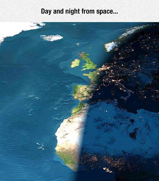 day and night space - Day and night from space...