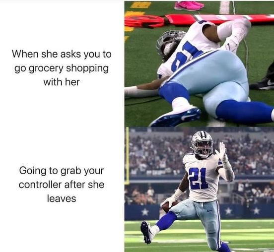 cool pics and funny memes -  nfl controller memes - When she asks you to go grocery shopping with her Going to grab your controller after she leaves 21