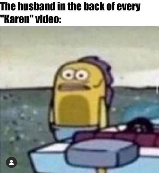 cool pics and funny memes -  sad memes - The husband in the back of every "Karen" video Go