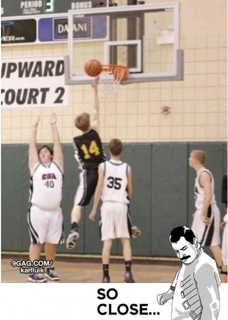 funny memes and pics -  basketball player - Period Verade Ipward Court 2 Cha 40 9GAG.Com karlluik Bonus Da Ani 14 35 So Close...