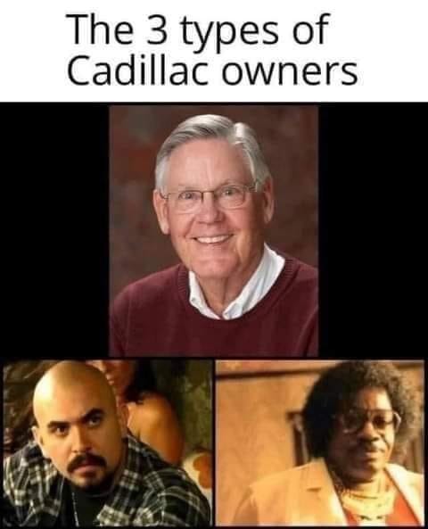 funny memes and pics - senior citizen - The 3 types of Cadillac owners