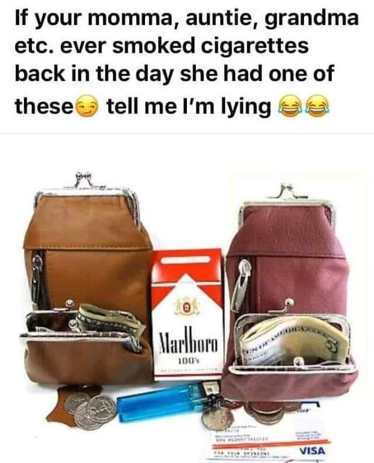 shoulder bag - If your momma, auntie, grandma etc. ever smoked cigarettes back in the day she had one of these tell me I'm lying Marlboro 100% Visa