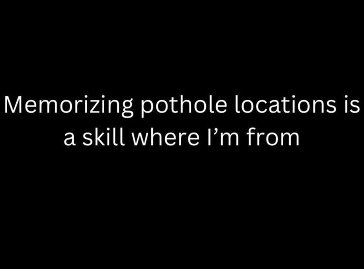 jaguar - Memorizing pothole locations is a skill where I'm from