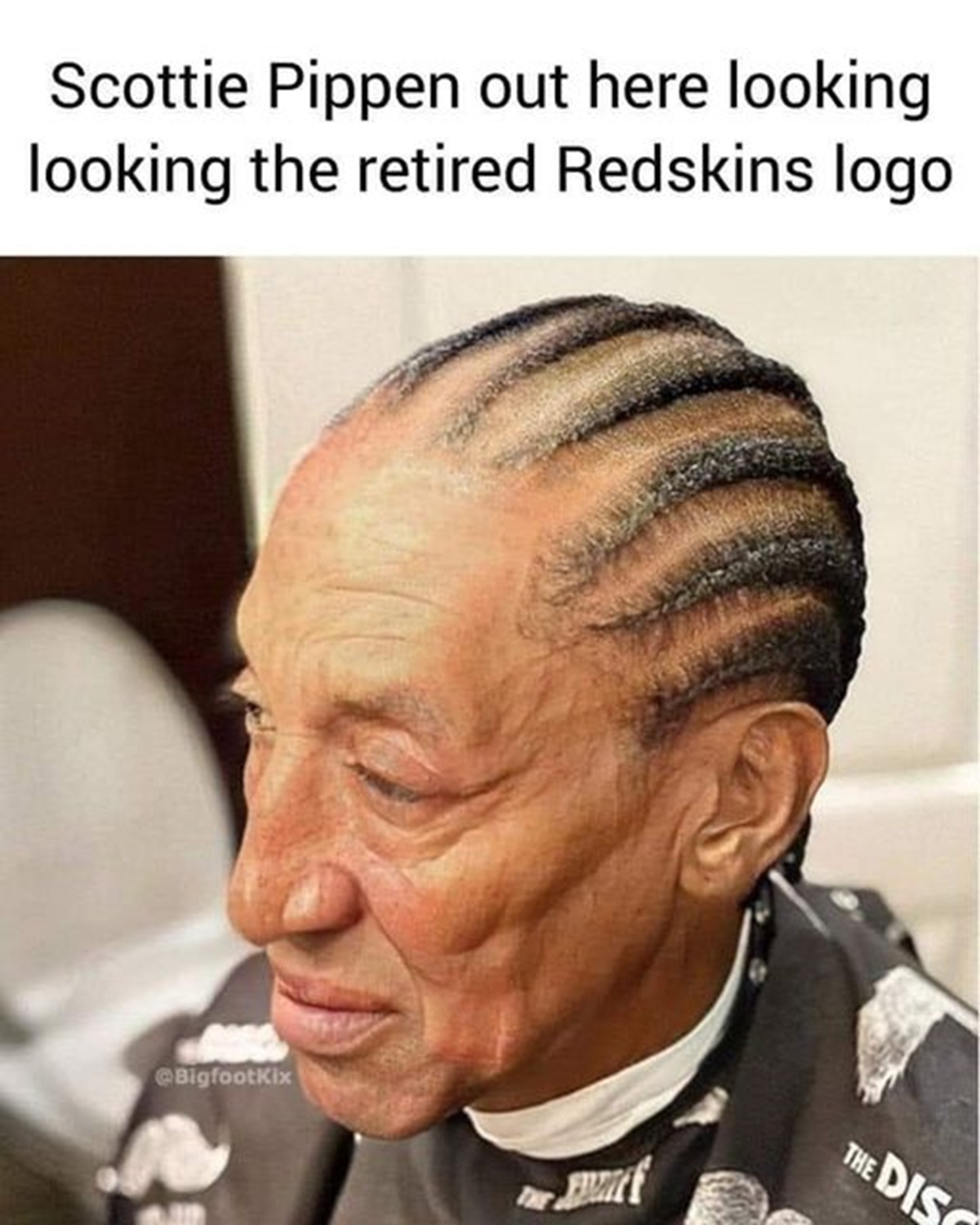 scottie pippen meme - Scottie Pippen out here looking looking the retired Redskins logo The The Dis