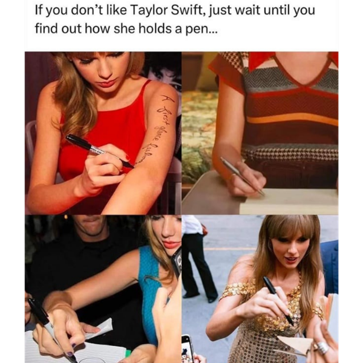 girl - If you don't Taylor Swift, just wait until you find out how she holds a pen... first oface lub