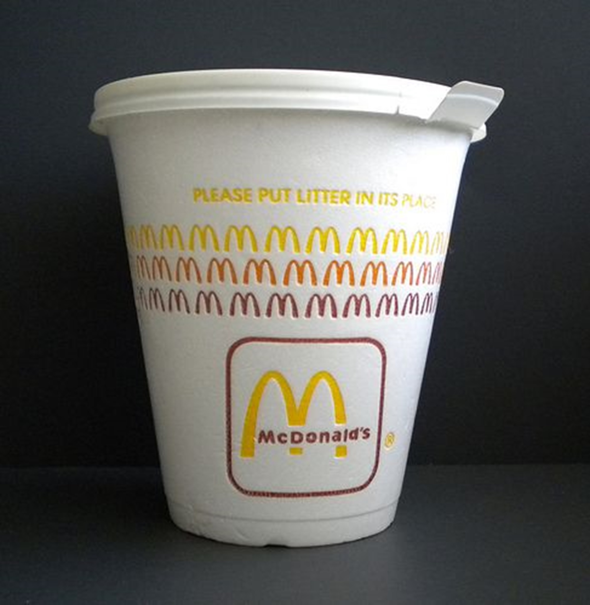 The McDonald's cup of the guy who spilled hot coffee on himself and sued McDonald's for a million bucks.